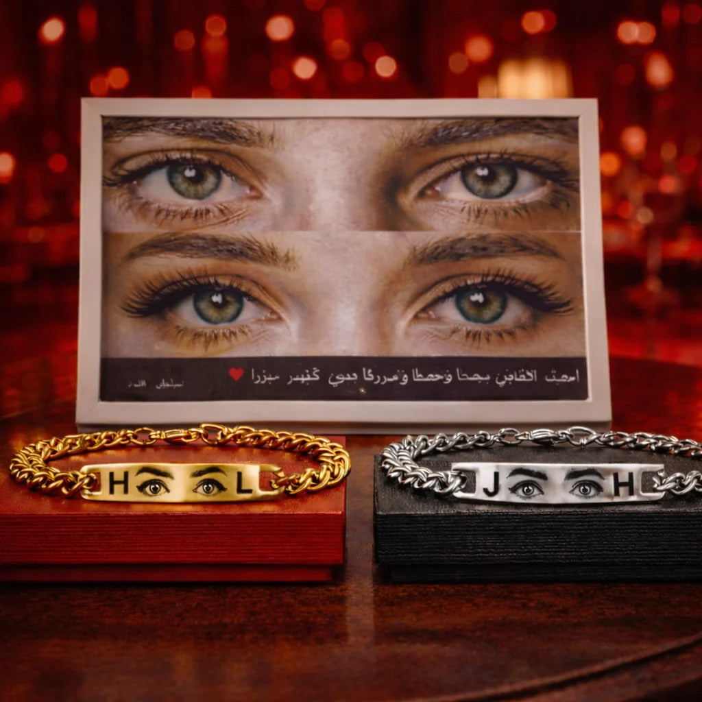 Bracelet Gravé avec Yeux et Photo Personnalisée