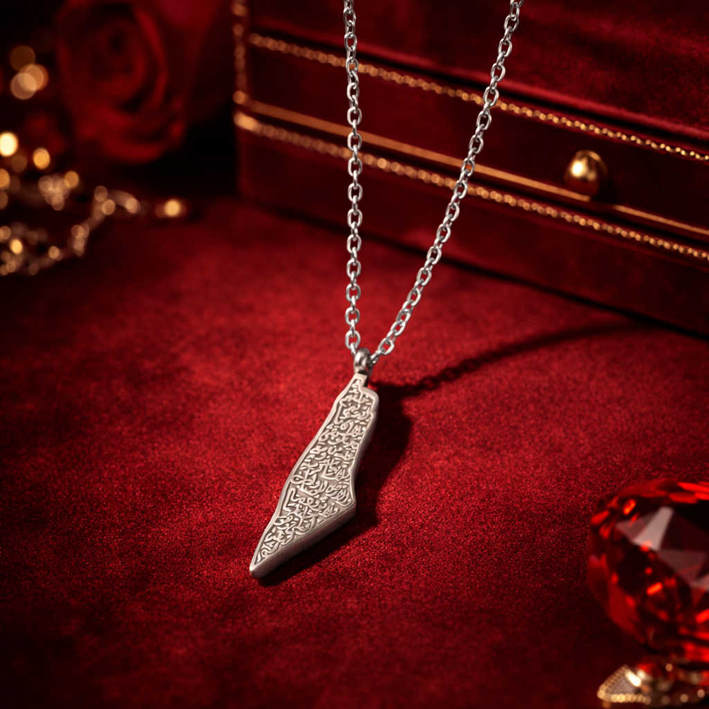 Palestine Map Elegant Pendant Necklace – Women