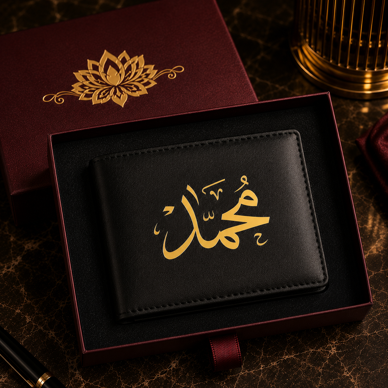 Portefeuille Personnalisé en Cuir Véritable – Gravure Prénom | Noir ou Marron