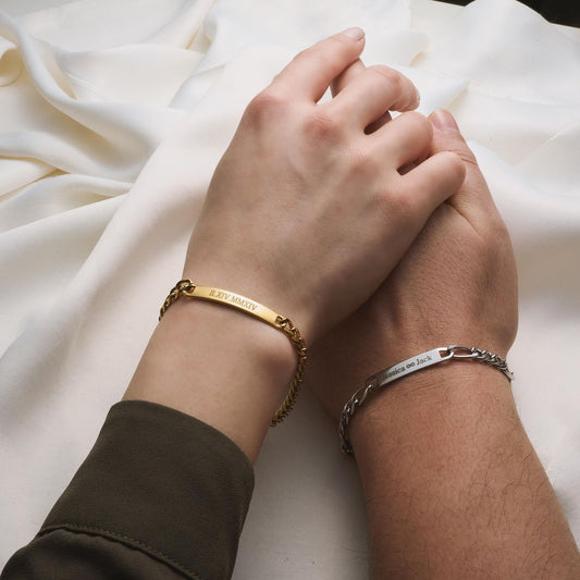 Couple’s Custom Name Engraved Bracelet